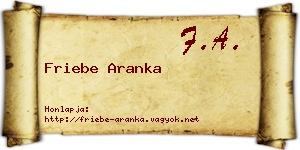 Friebe Aranka névjegykártya